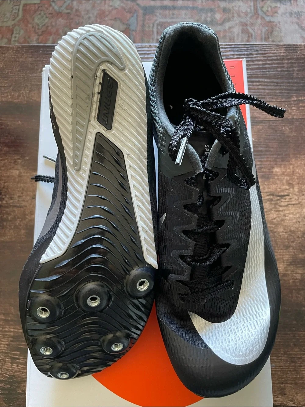 Nike Zoom Rival XC 6 Black and White Athletic Track and Field Shoes